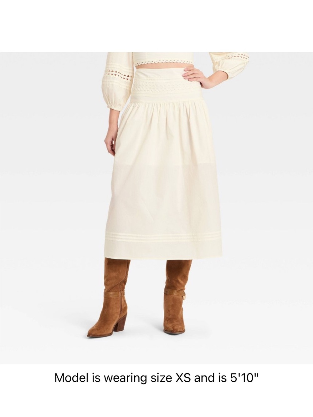 Women’s Eyelet Midi Skirt a new day Cream